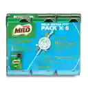 Leche achocolatada con malta MILO NUTRIFIT menos azucares* en cajita 6 Unds x 180mL c/u