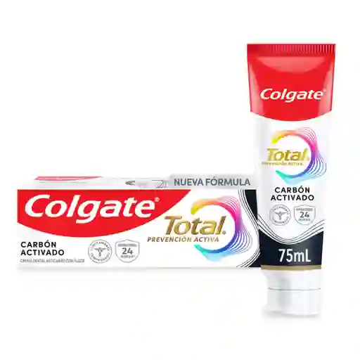 Crema Dental Colgate Total Carbón Prevención Activa  75ml 