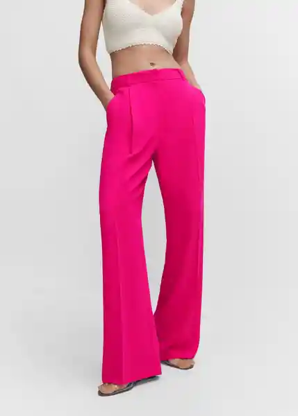 Pantalón Monchi Fucsia Talla 38 Mujer Mango