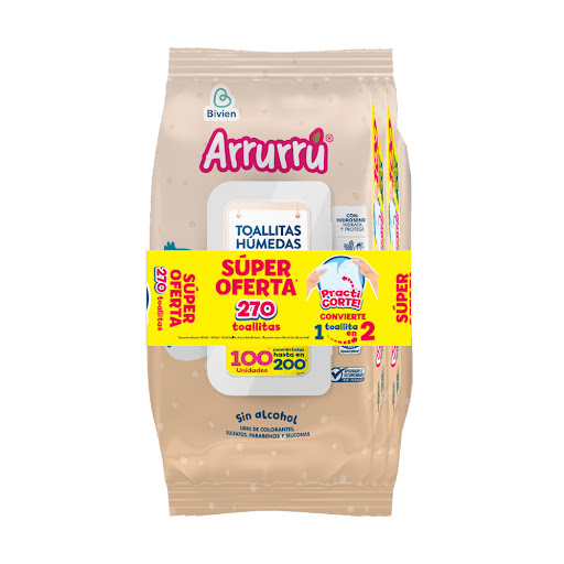 Arrurru Toallitas Húmedas para Bebé Avena