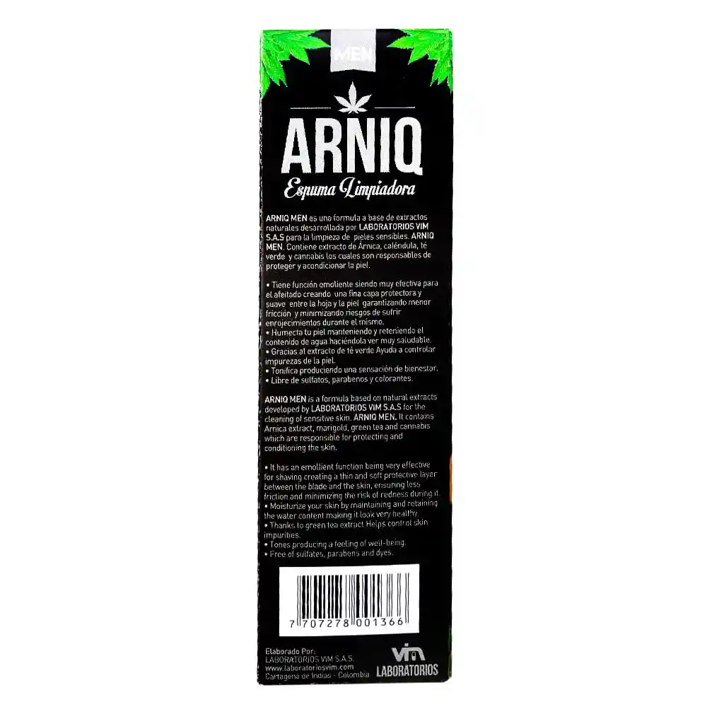 Arniq Espuma Limpiadora Men 150 mL