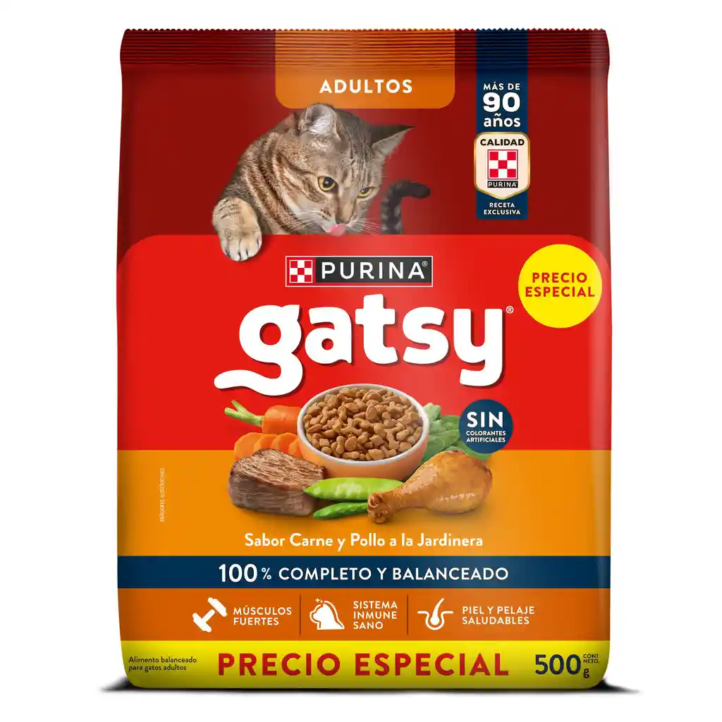 Comida para Gatos Purina Gatsy pollo y carne 500gr