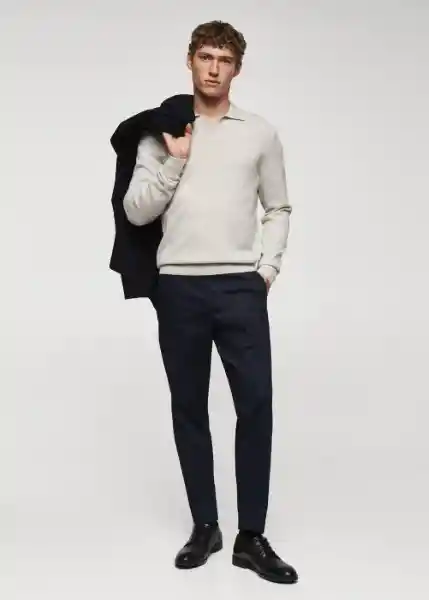 Pantalón Dublino Navy Talla 36 Hombre Mango