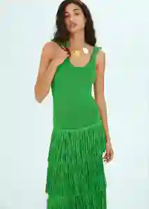 Vestido Burnst Verde Talla L Mujer Mango