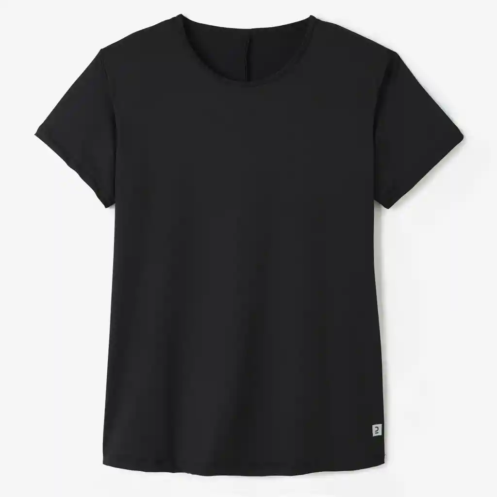 Camiseta de Fitness Manga Corta Para Mujer Domyos 100 Negro