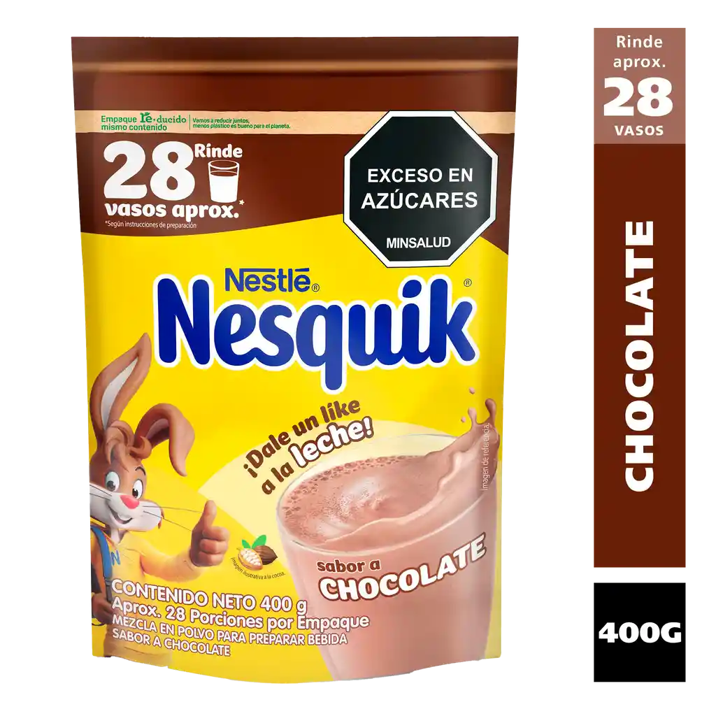 Bebida en polvo NESQUIK sabor a chocolate x 400g