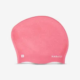 Gorro De Natación En Silicona Para Pelo Largo Rosado
