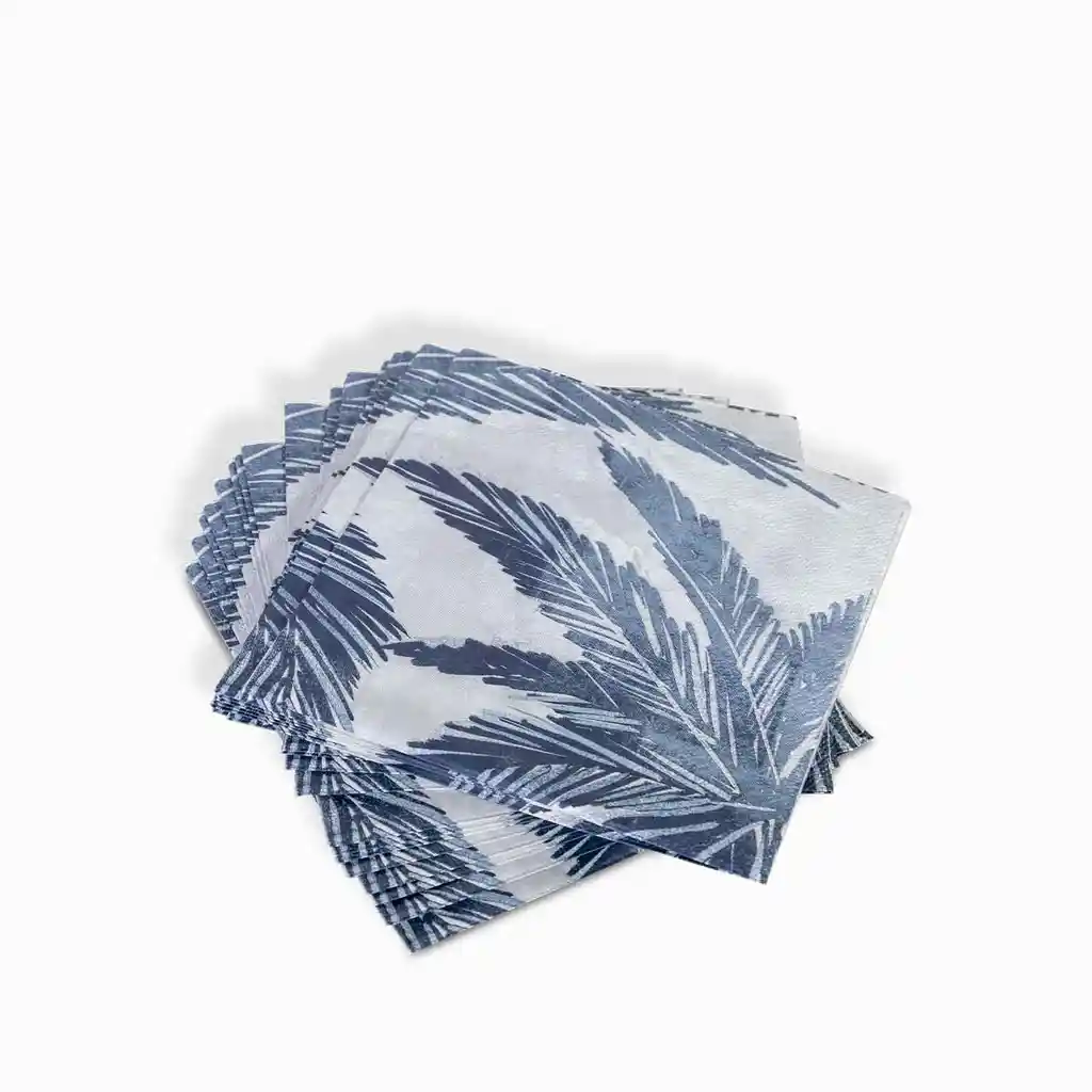 Servilleta Hoja Palmera Azul 12.5 Cm X 12.5 Cm Ambiente Gourmet