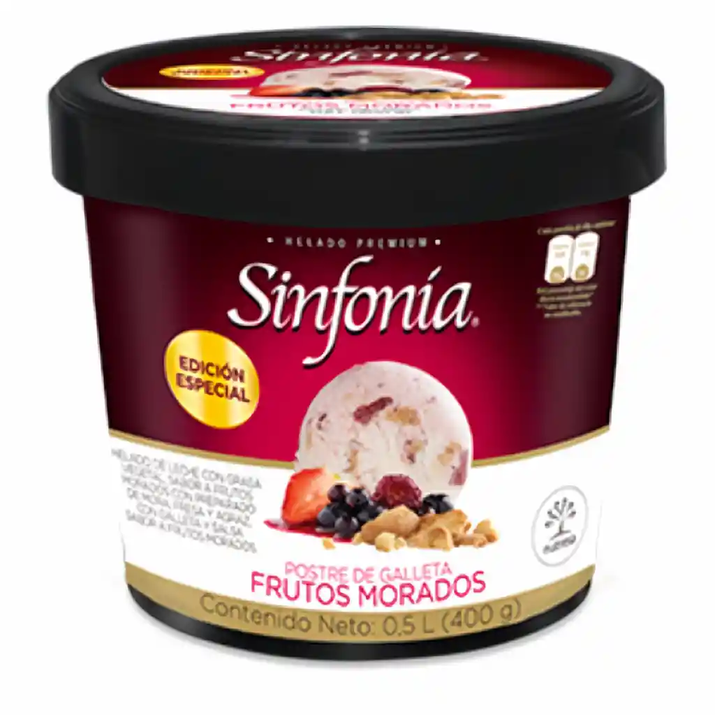 Sinfonía Helado Galletas Frutos Morados