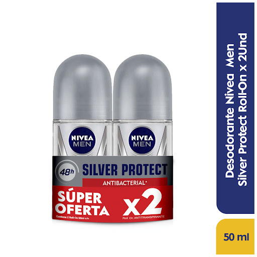 Nivea Men Desodorante Roll On Silver Protect 2 x 50 ml