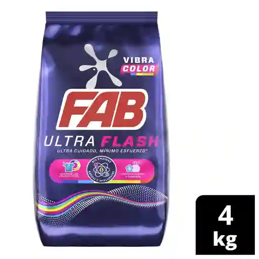 Fab Detergente en Polvo Vibra Color Ultra Flash