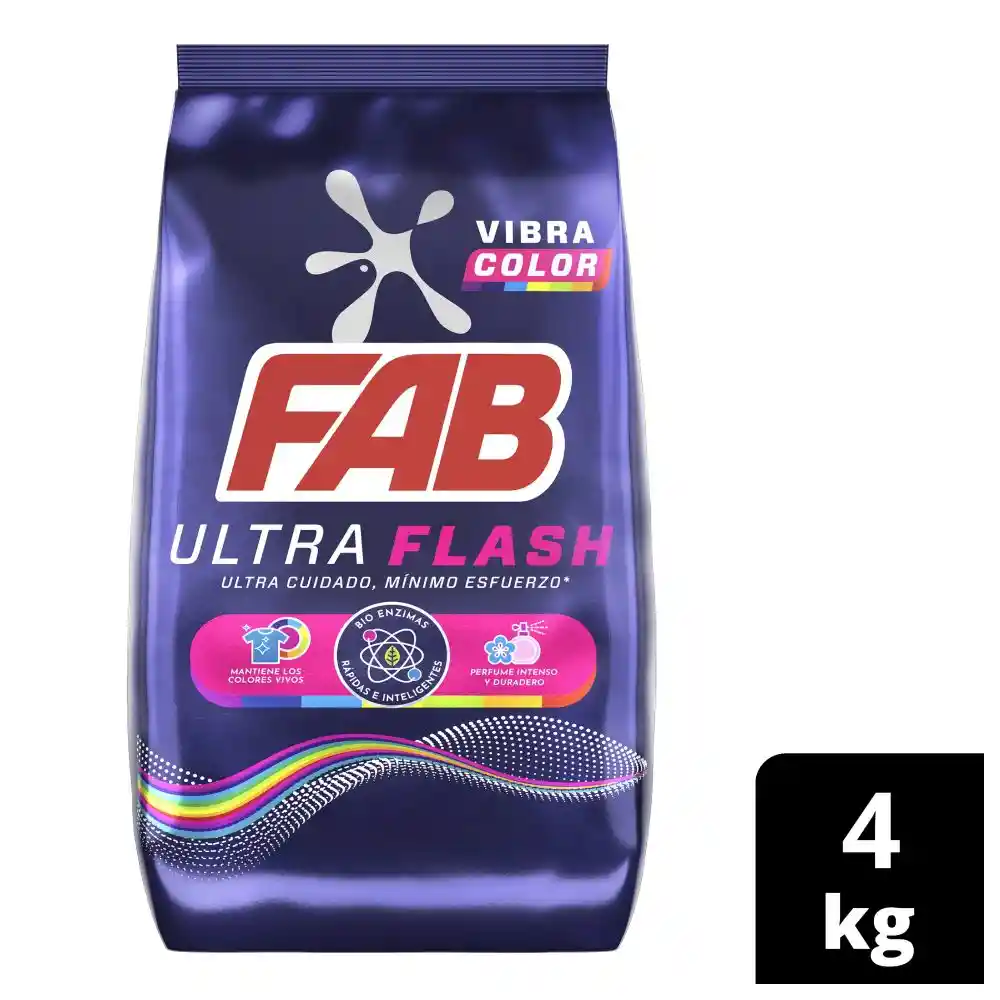Fab Detergente en Polvo Ultra Color