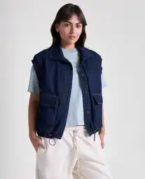 Chaleco Mujer Azul Talla L 399G000_AZU174429 Americanino