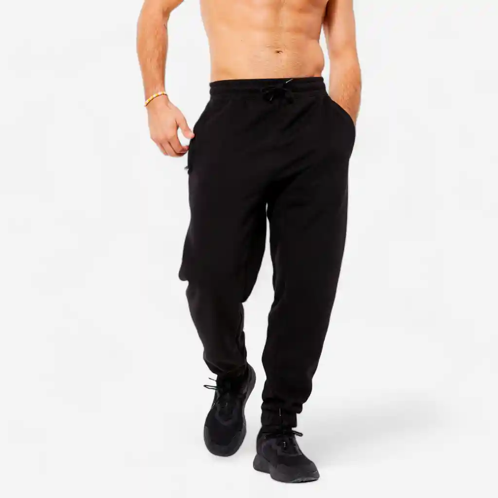 Pantalón Jogger de Fitness Para Hombre Domyos 500 Negro