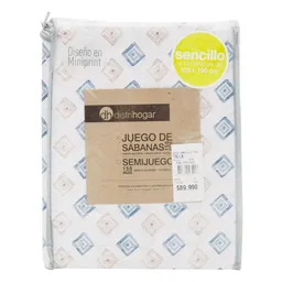 Juego de Cama 150 Hilos Mini Print Sencillo Taupe