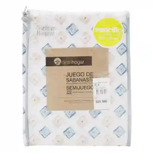 Juego de Cama 150 Hilos Mini Print Sencillo Taupe