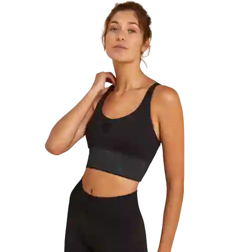 Domyos Top Deportivo Largo Yoga Dinámico Negro Talla XS