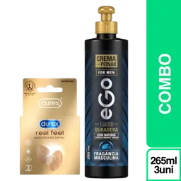 Combo Crema de Peinar Ego + Durex Condón Real Feel