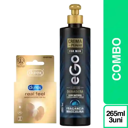 Combo Crema de Peinar Ego + Durex Condón Real Feel