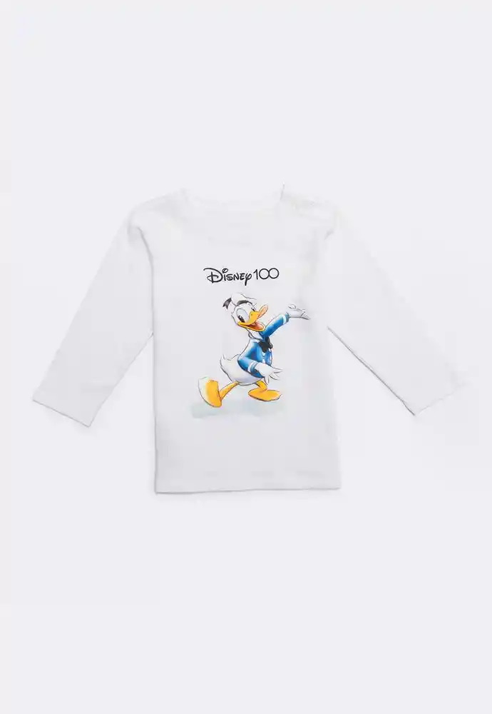 Camiseta Manga Larga 6/9 Meses-blanco