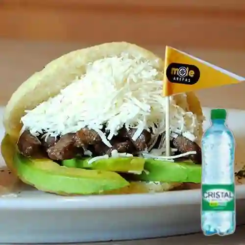 Combo Arepa Llanera + Agua con Gas Cristal 600Ml