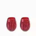 Set Vaso Perlé Rojo 23082 Ambiente Gourmet