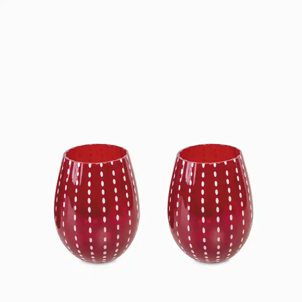 Set Vaso Perlé Rojo 23082 Ambiente Gourmet