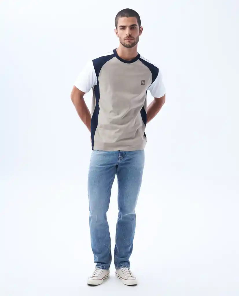 Camiseta Hombre Beige Talla XL 842F008 Americanino