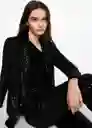 Blazer Americana Sequinb Negro Talla 21 Teen Niñas Mango