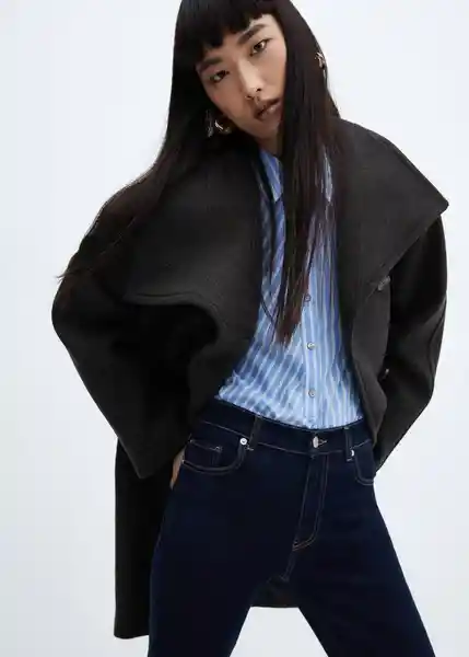 Abrigo Conguito Gris Talla 18 Mujer Mango