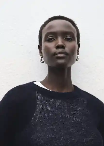 Jersey Pili Marino Talla S Mujer Mango