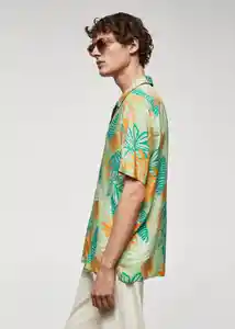 Camisa Tree-H Naranja Talla L Hombre Mango
