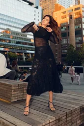 Falda Larga Sienna Negro Talla S Mercedes Campuzano