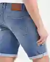 Bermuda Medio Masculino Azul Francés Medio Talla 34 Chevignon