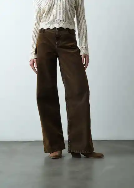 Jean Mujer Café Barbecho Oscuro Talla 6 492G088 Naf Naf