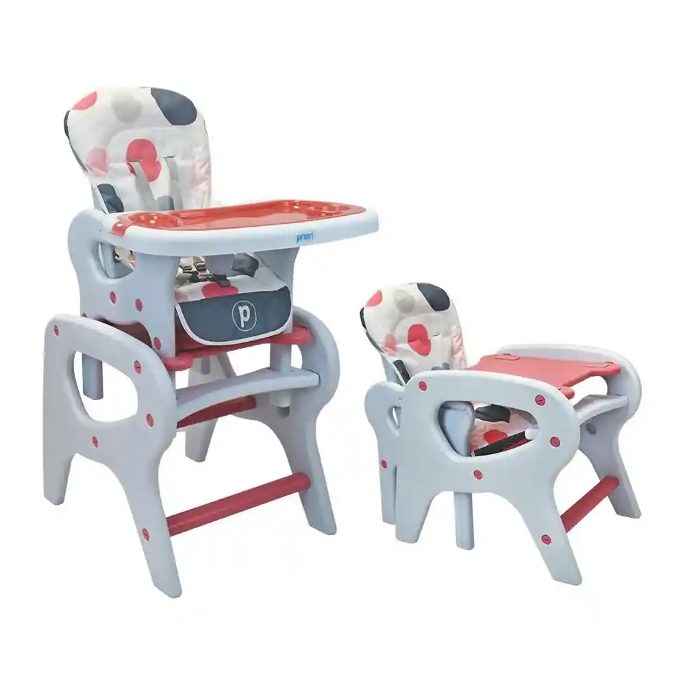 Silla Comedor 2en1 Bebé Pcm10 Dot Rosa de Priori Rdo141309
