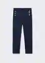 Pantalón Botones Navy Talla 32 Mujer Mango