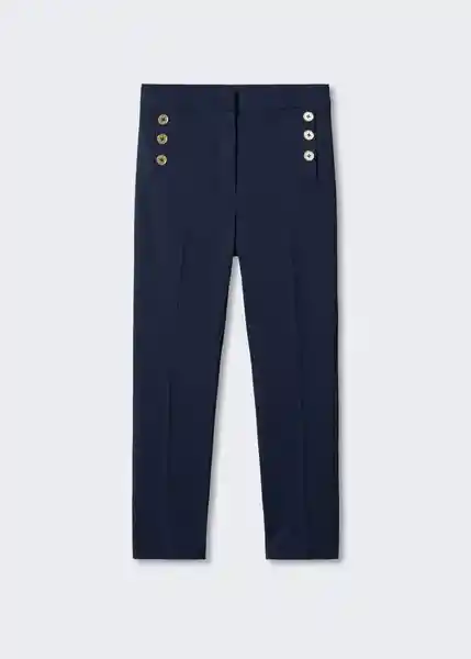 Pantalón Botones Navy Talla 32 Mujer Mango