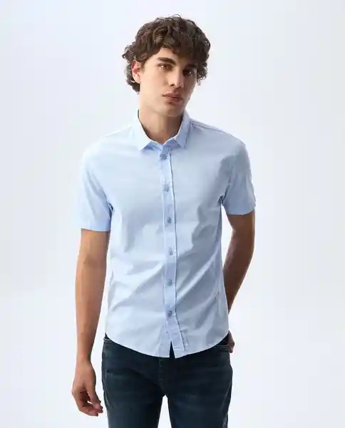 Camisa Hombre Azul Talla M 811G000_AZU133920 Americanino