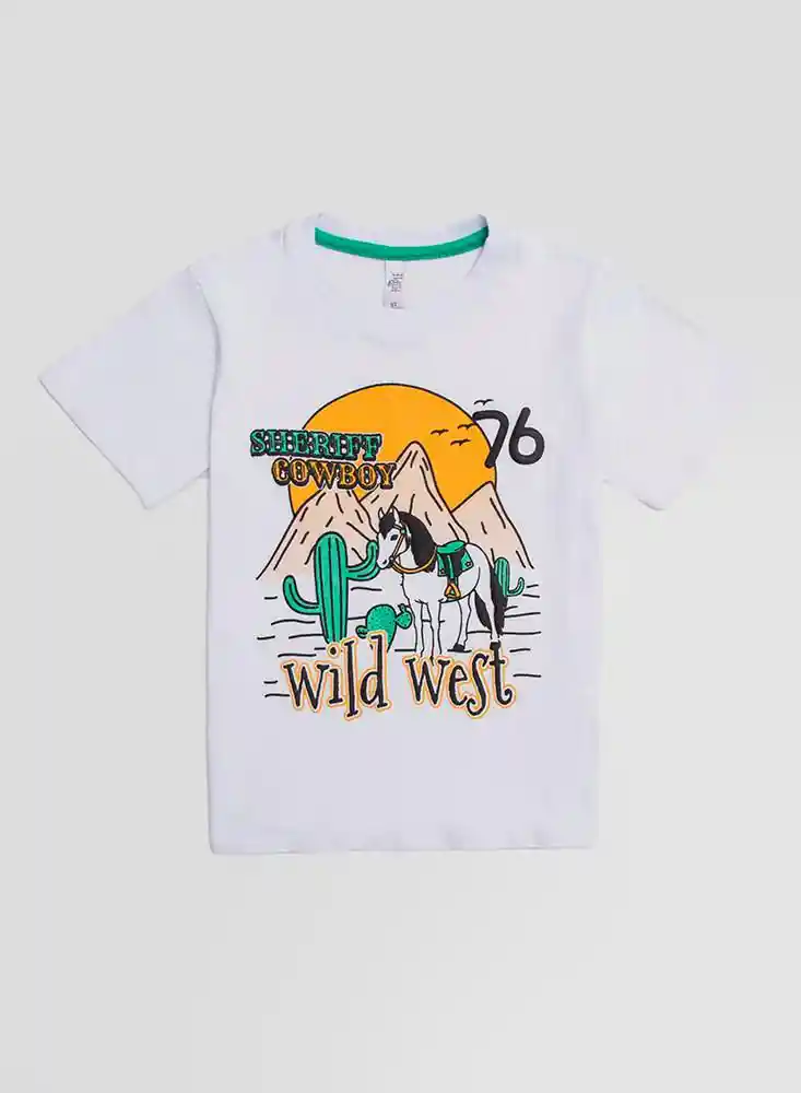 Camiseta Manga Corta Tipo 5 6/9 Meses-blanco
