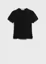 Camiseta Nora Negro Talla S Mujer Mango