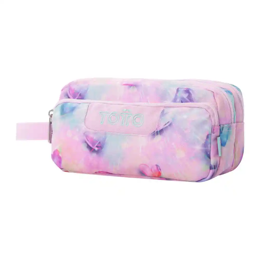 Cartuchera Totto Agapec Glitter Rosado
