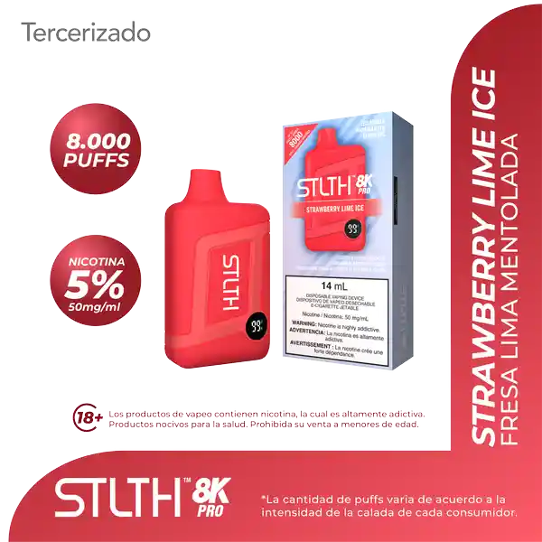 STLTH 8K Vape - Strawberry Lime Ice- 8000 puff (5%)