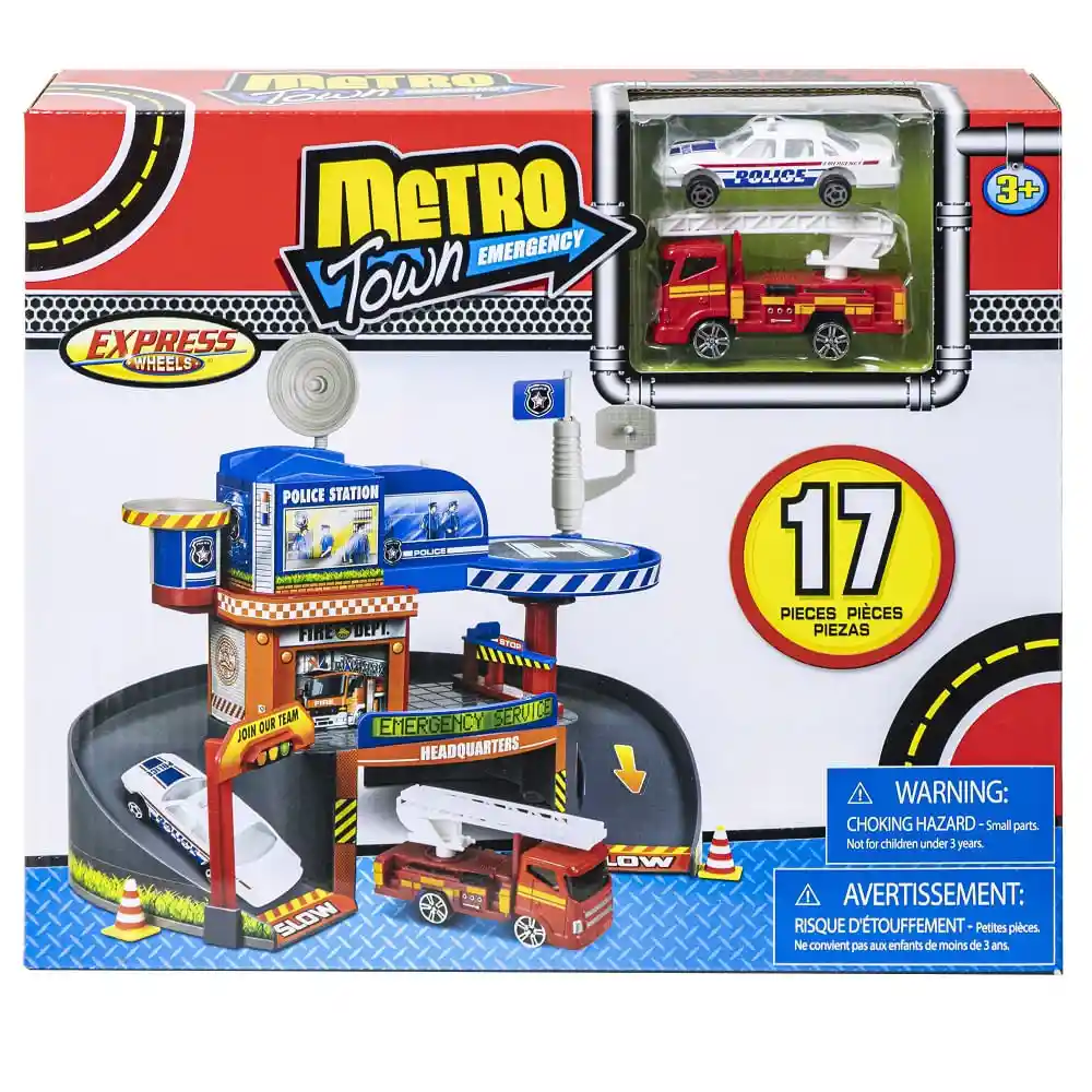 Set de Bomberos Metro Town X 17 Piezas Express Wheels