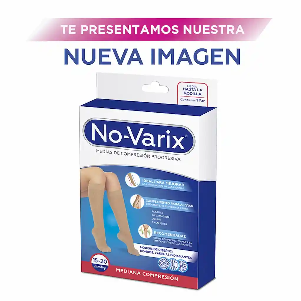 No-Varix Calcetín Colors Diamante Grande 15-20 mm/hg Beige L