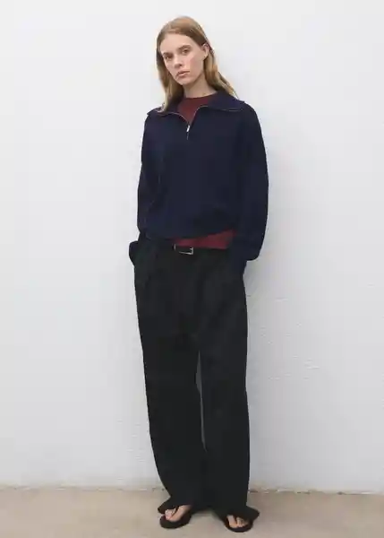 Jersey Latas Navy Talla M Mujer Mango
