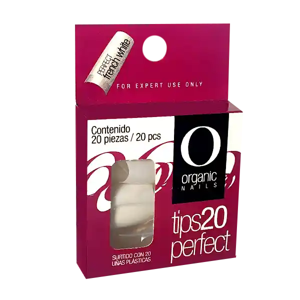 Organic Nails Uñas Postizas Frech White de 20 Und