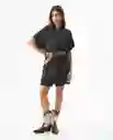 Vestido Denim Dress Negro Jaguar Ultraoscuro Talla S Chevignon