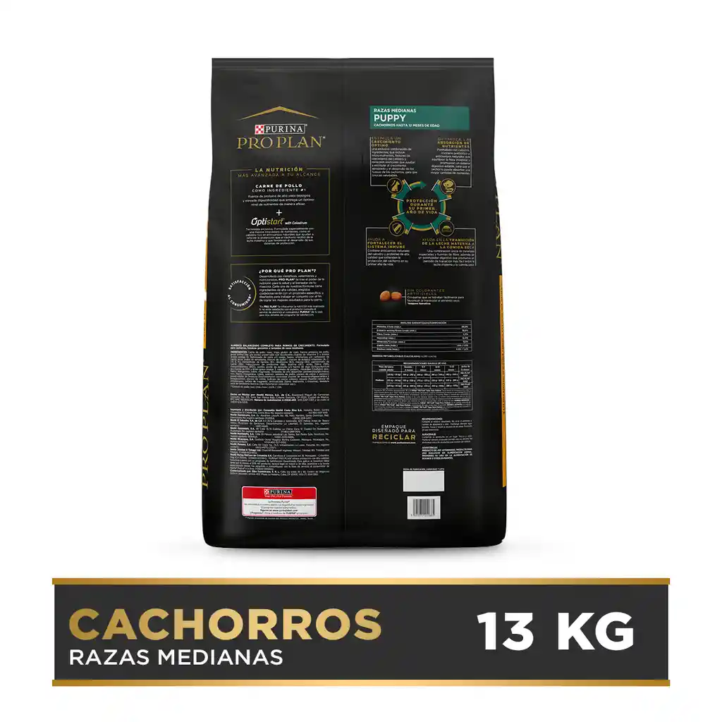 Comida para Perros cachorros razas medianas Purina Pro Plan x 13 kg