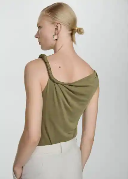 Top Cupe Khaki Talla M Mujer Mango